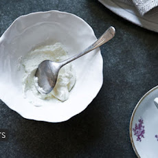 Poached pears with almond paste