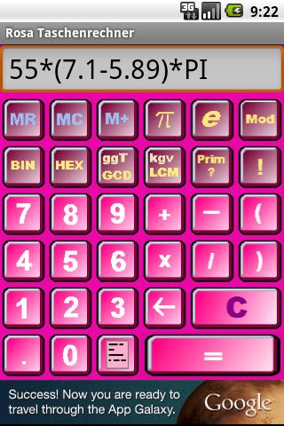 Pink calculator