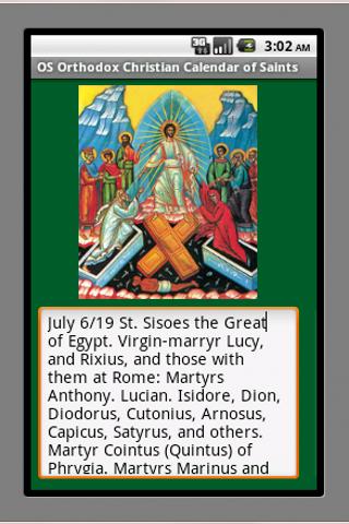 Orthodox Calendar of Saints OS