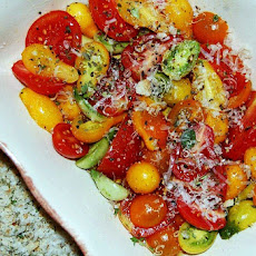 Strozzapreti with Grape and Cherry Tomato Gratin