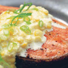 Grilled Salmon with Creamed Corn Sauce