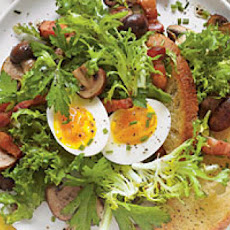 Bistro Salad with Bacon, Eggs, and Mushrooms