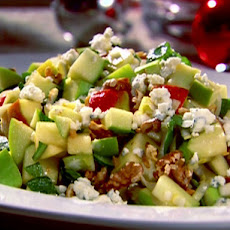 Chopped Apple Salad with Toasted Walnuts, Blue Cheese and Pomegranate Vinaigrette