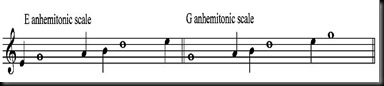 E-G anhemitonic scales