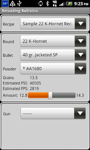 22 K-Hornet Ballistics Data