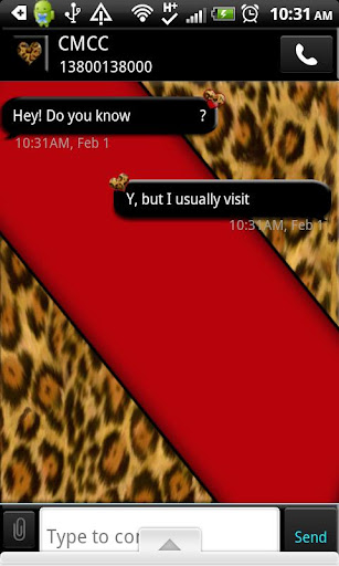 GO SMS THEME RedLeopard