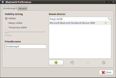 bluetooth preferences dialog