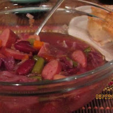 Red Cabbage and Sausage Soup