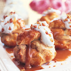 Pumpkin Custard Profiteroles with Maple Caramel