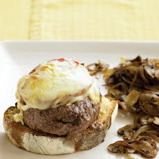 Open-Faced Cheeseburgers with Mushrooms and Onions