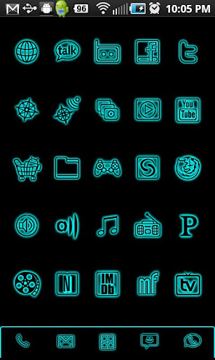 GloWorks Cyan ADW Theme