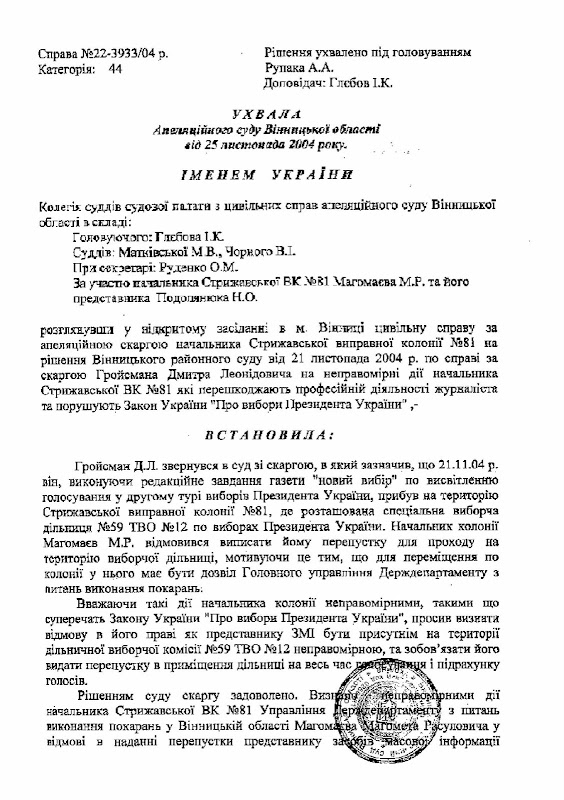 Перша сторінка рішення апеляційного суду