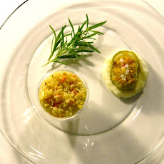 Quinoa-Stuffed Kohlrabi over Lemon-Rosemary Bechamel
