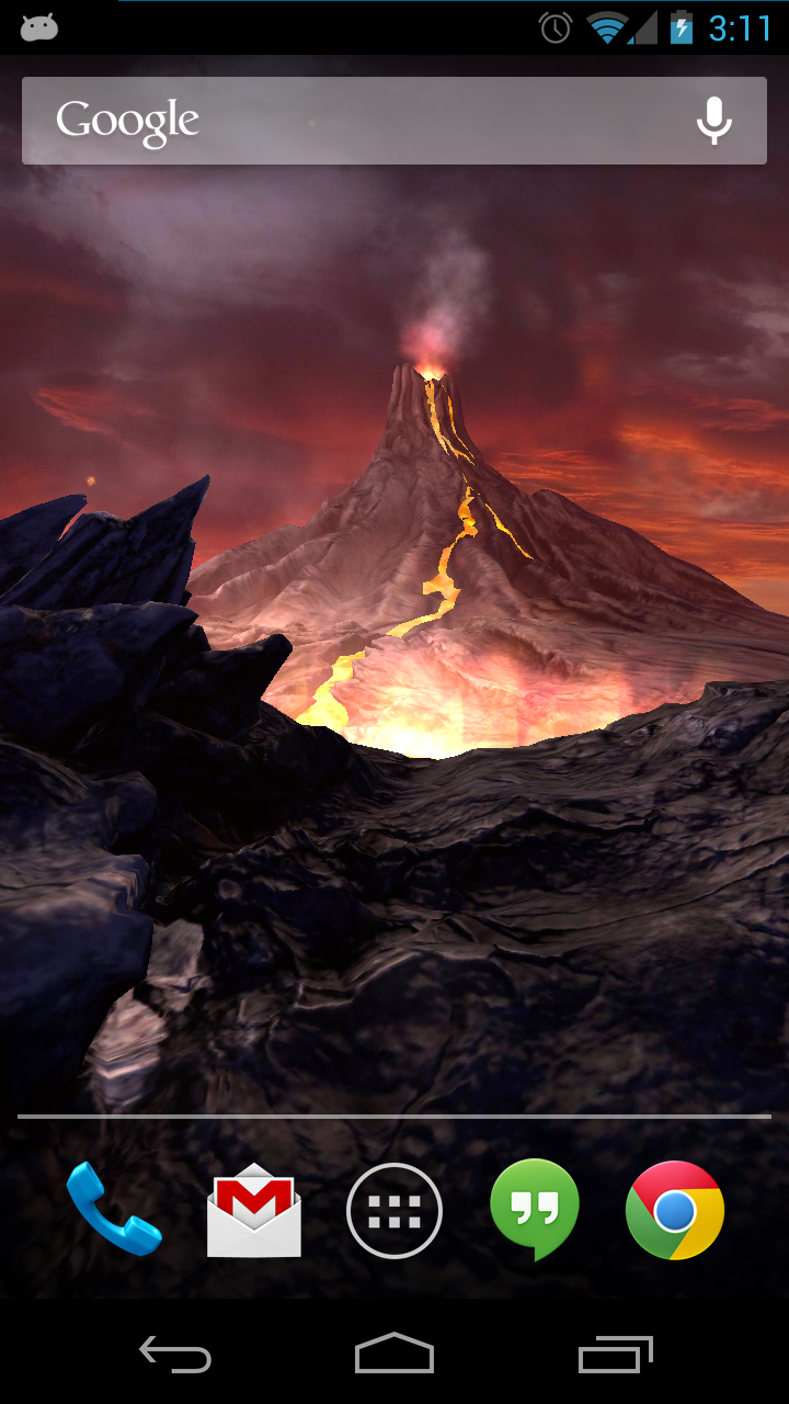 Android application Volcano 3D Live Wallpaper screenshort