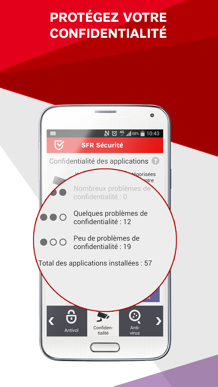 Android application SFR Sécurité &amp; Antivirus screenshort