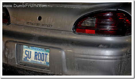 geek licence plate : su root
