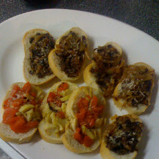 Artichoke and Red Pepper Bruschetta