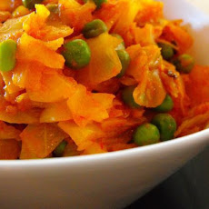 Turmeric and Ginger Spiced Cabbage with Peas