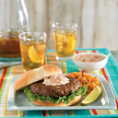 Lipton Onion Burgers With Creamy Salsa & Spanish Rice