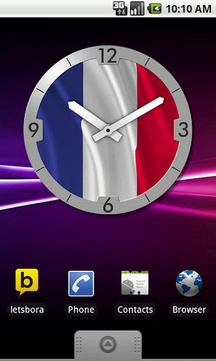 France Flag Analog Clock Lite