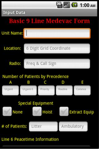 Basic 9 Line MEDEVAC