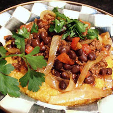 Pumpkin Polenta With Chorizo and Black Beans