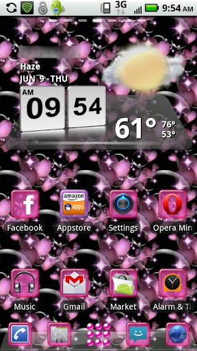 Pink Bubbles GO Launcher EX