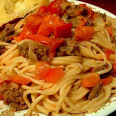 Spaghetti with Sausage and Peppers
