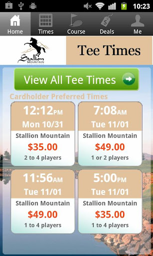 Stallion Mountain Tee Times