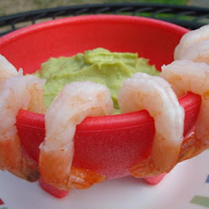 Spanish Tapas - Avocado Puree and Shrimp Cocktail