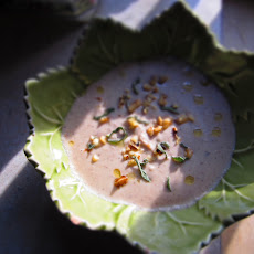 Creamy Soup of Hearty Nuts, Apple, Celery Root and Sage