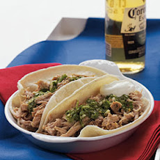 Slow-Cooker Pork Loin Carnita Tacos with Chimichurri Sauce