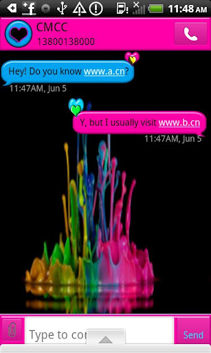 GO SMS THEME ColorSplatHeart