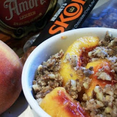 Peach Crisp With Toffee, Pecans & Amaretto