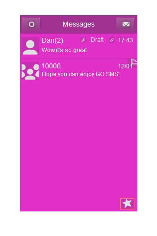 GO SMS Theme - Just Pink