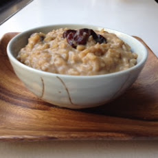 Maple rice pudding with bourboned cherries