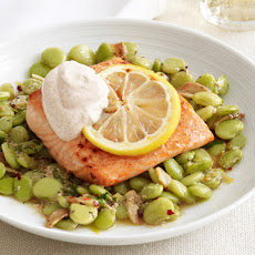 Lemon Salmon With Lima Beans