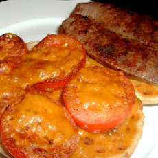 Tomatoes With Cheese Sauce over Toast