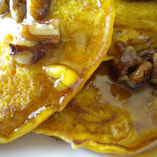 Maple Carrot Pancakes with Butter Pecan Syrup