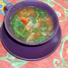 Roasted Garlic and Vegetable Soup with Pasta