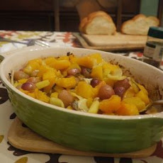 Roasted Butternut Squash with Leeks, Grapes and Sage