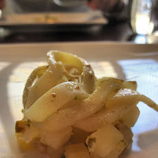 Seared Halibut With Walla Walla Spring Onions, Fava Beans and Sh