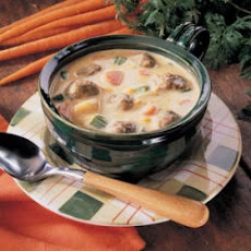 Cheesy Meatball Soup