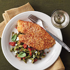 Crispy Oven-Baked Tilapia with Lemon-Tomato Fettuccine