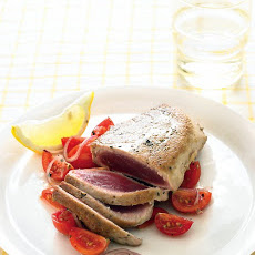 Tuna Steaks with Lemony Tomatoes and Onion