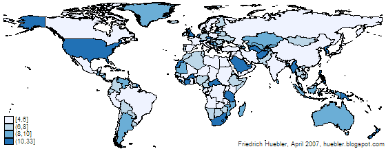 Example map created with spmap in Stata