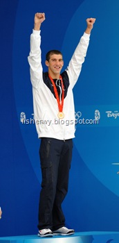 Picture of Michael Phelps Men 100M Butterfly Gold Medal on Beijing Olympics