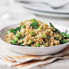 Pearl Barley with Peas and Edamame  