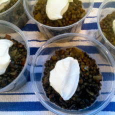 Black Lentils with Pomegranate and Caramelized Onions