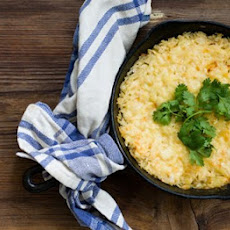 Texas sweet onion casserole with rice, chipotle and Gruyere